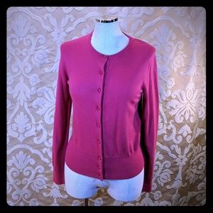Ann Taylor knit button-up cardigan sweater pink S
